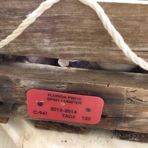 Wood Small Crate Rustic Costal Decor With Lobster Trap Tag From FWCC W/Shells